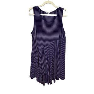 Y2K Witchy Dress L Asymmetrical Alternative Grunge Gothic Emo Purple Striped